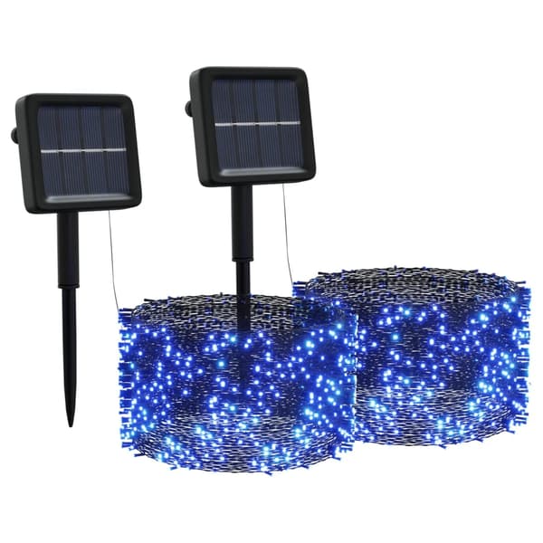 vidaXL Solcellslampor, 2 st, 2x200 LED-lampor, Blå