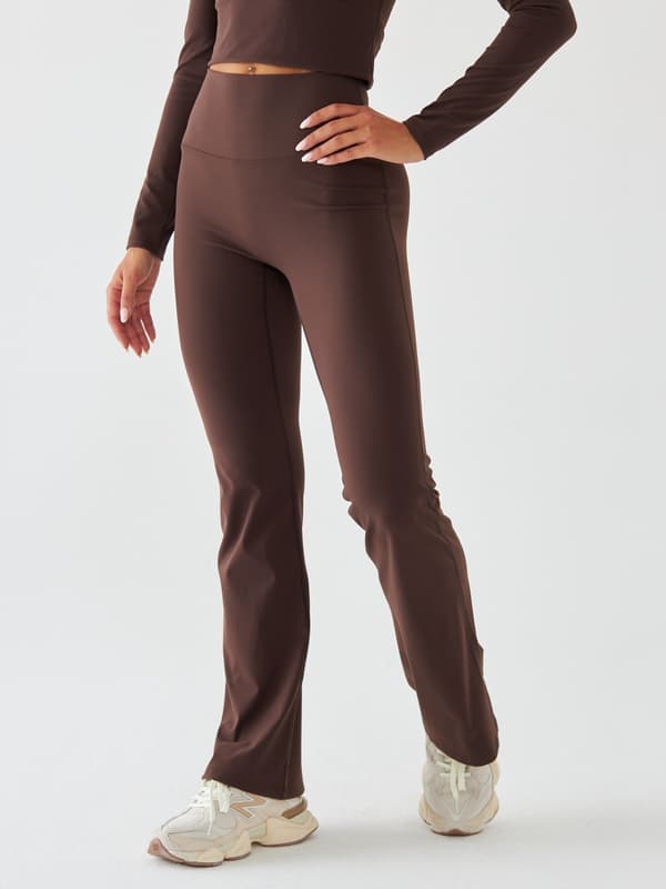 Bruna utsvängda leggings - Morning Dew L