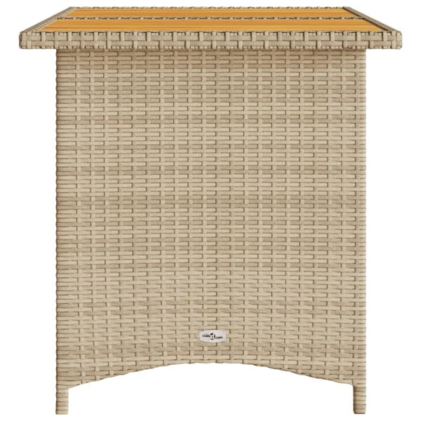 vidaXL Puutarhapöytä puisella kantisella, beige, 110x68x70 cm