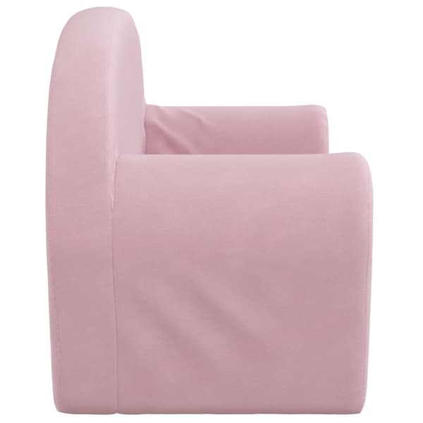 vidaXL 2-sits barnsoffa, rosa mjuk plysch