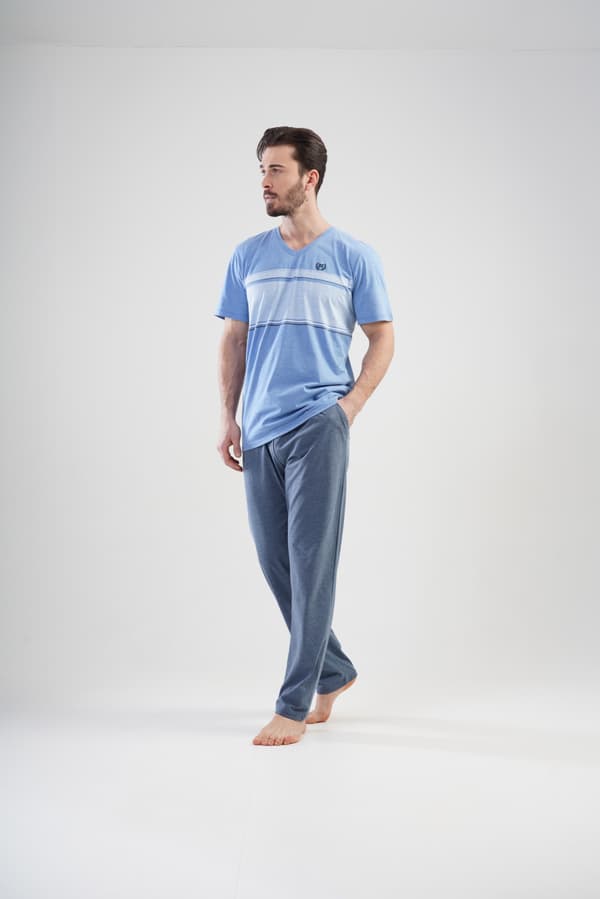 Herrpyjamas i bomull Vienetta 2XL +storlek kort