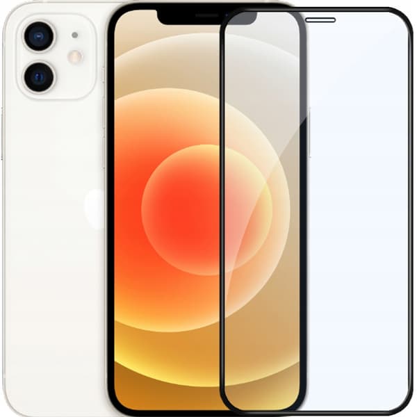 2x Härdat glas för iPhone 12/12 Pro med helskärmstäckning, 5D-glas