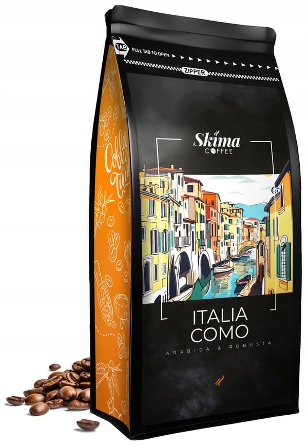 Italia Como kaffebönor 1kg nyrostade för espressomaskin