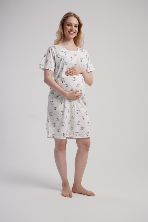 Damamningströja, bomull, korta ärmar, XL, Vienetta, knäppt