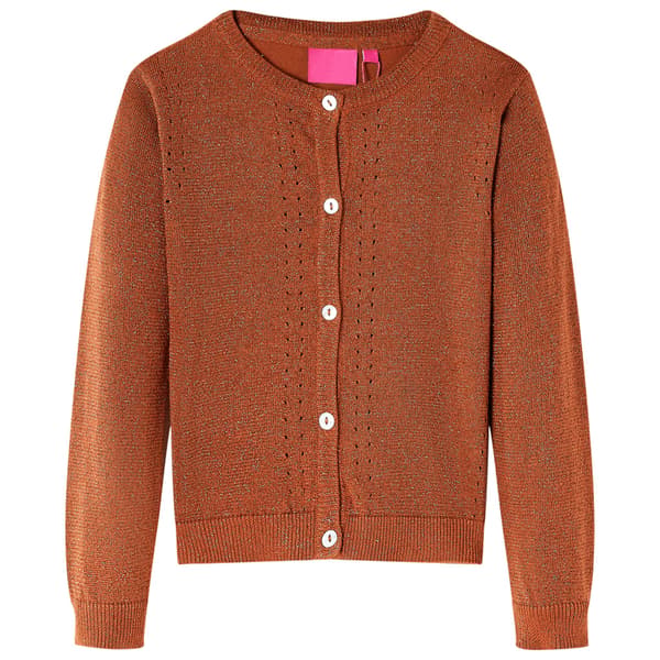 Børnestrikcardigan, cognac, 104