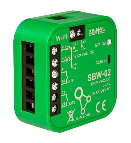 2-kanals Wi-Fi Gate Controller SUPLA NICE HORMANN FAAC