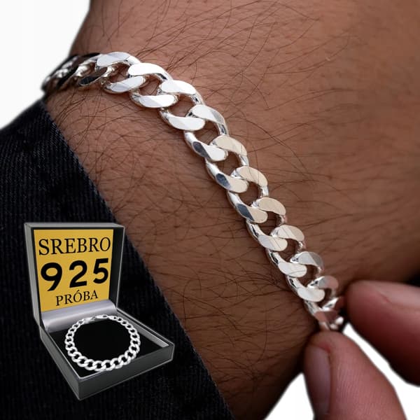 ELEGANT sølvarmbånd til mænd 7mm/24cm 925 SØLV
