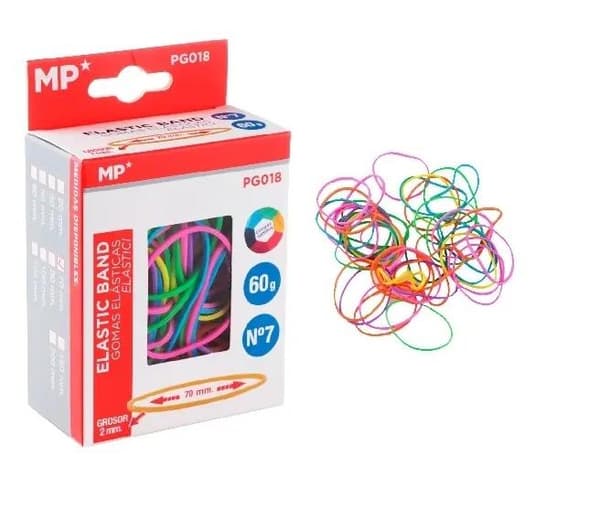 Fluorfärgade gummiband 70x2mm 60g