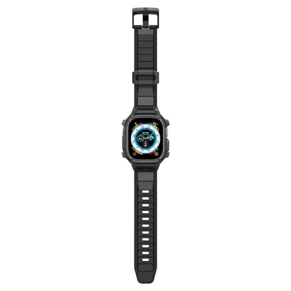 Spigen Rugged Armor Pro-etui med rem til Apple Watch Ultra 49 mm, sort
