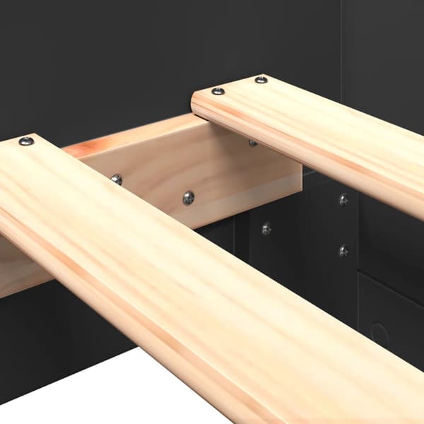 vidaXL sengestel sort 75x190 cm træbaseret materiale
