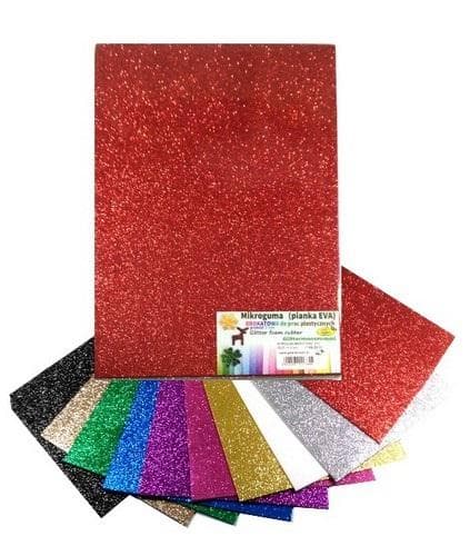 Mikrogummiskumglitter 20x30cm 10 ark