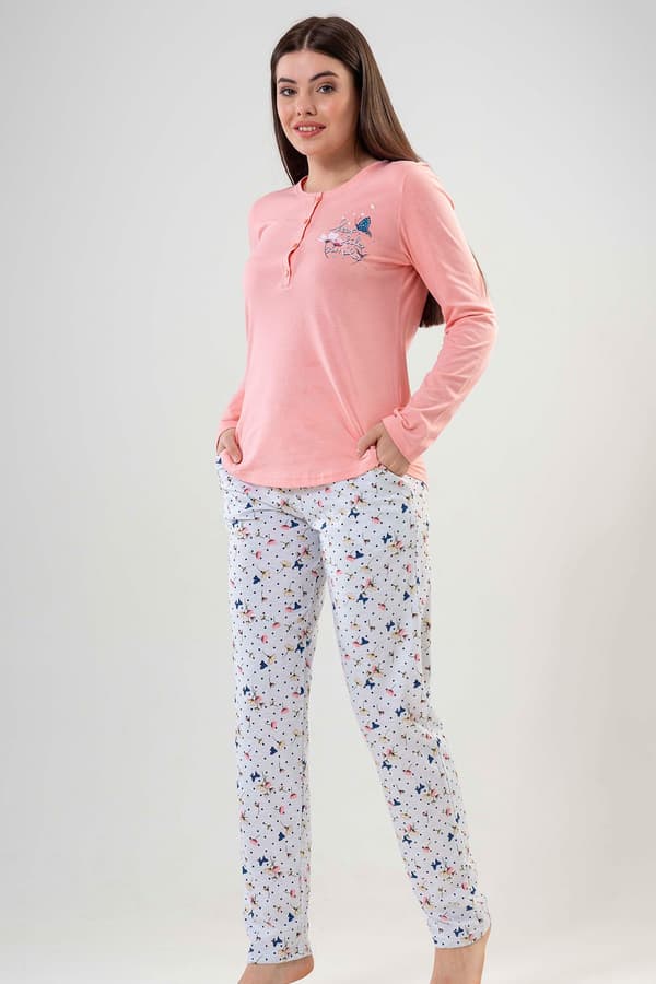 Vienetta dampyjamas, klassisk bomull, lång XXL