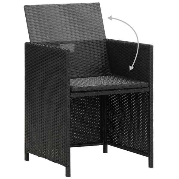 vidaXL havestole, sæt med 4, sort, polyrattan