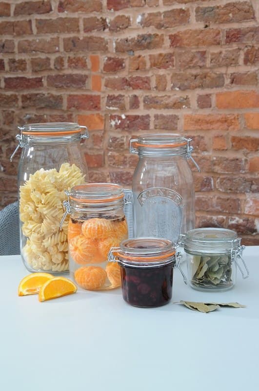 1 l rund burk med klipplock / Kilner