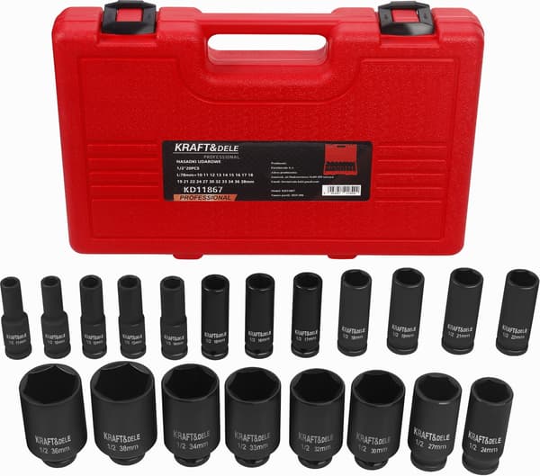 Krafthylsor 1/2" 20 st KD11867
