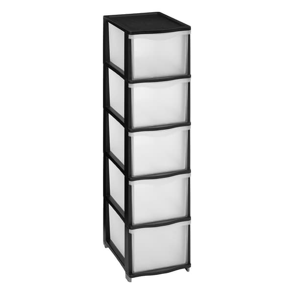 Organisator med 5 skuffer, sort, 98,5 cm