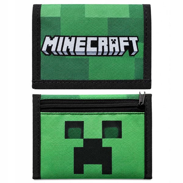 Minecraft barnplånbok med kardborreband, vikbart, rymligt material