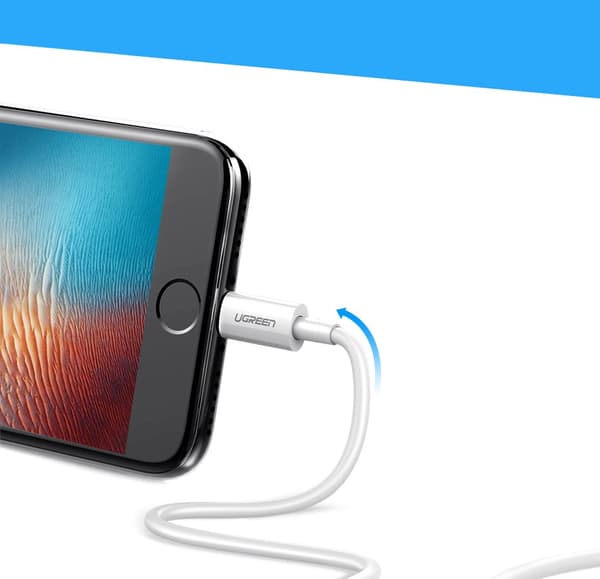 iPhone USB - Lightning MFI -kaapeli 1m 2.4A valkoinen