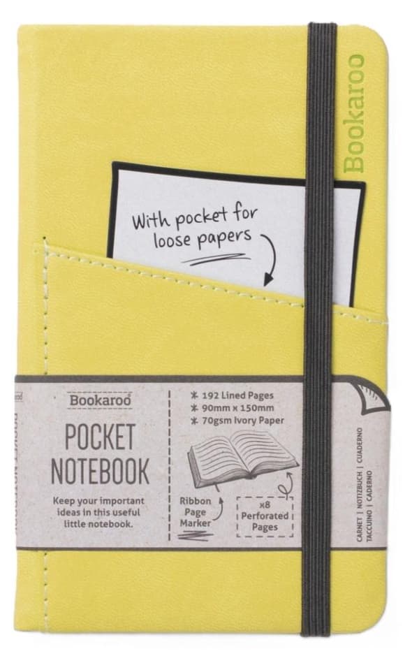 Bookaroo Notebook Journal Pocket A6 - Lime