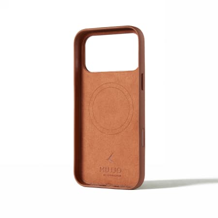 Mujjo Läderfodral - MagSafe-kompatibelt läderfodral för iPhone 17 Pro Max (brun)