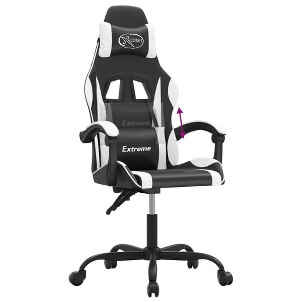 vidaXL gamingstol, sort og hvid, kunstlæder