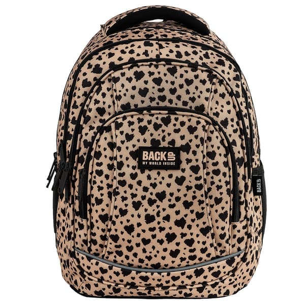 Backup Leopard Beige Ungdomsskolerygsæk til Piger