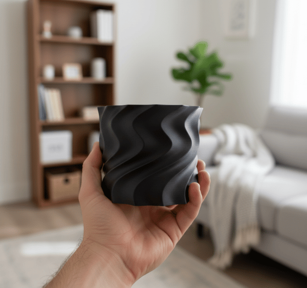 Sort spiralformet dekorativ urtepotte til planter, moderne design