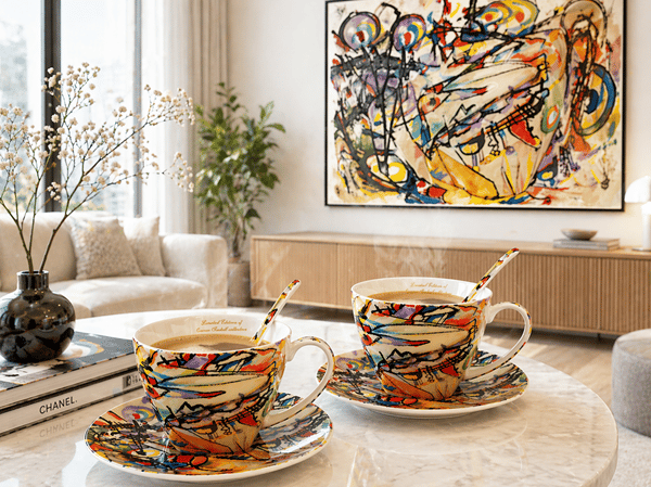 Koppar och fat, set med 2 st. 250 ml porslin Kandinsky som present