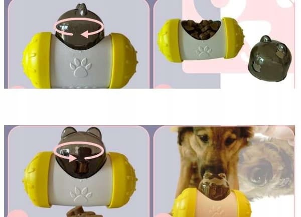 Interaktiv hundleksak med godisautomat gul