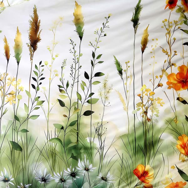 Bäddset 180x200 SATIN BOMULL digitaltryck blommor solrosor