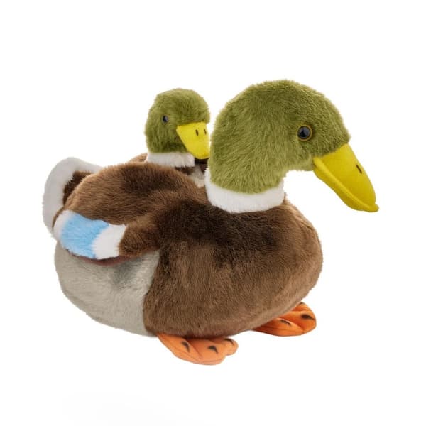 Gråand med baby 20 cm