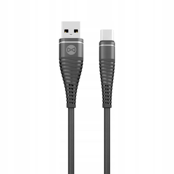 Forever Shark USB - USB-C -kaapeli 1,0 m 2A MUSTA