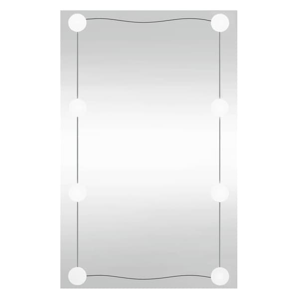 vidaXL Väggspegel med LED, 40x60 cm, Glas, Rektangulär