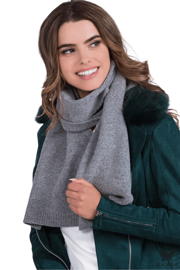 SCARF*02 dame vintertørklæde sølvfarvet