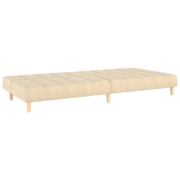 vidaXL 2-sits bäddsoffa, krämfärgad, klädd i tyg