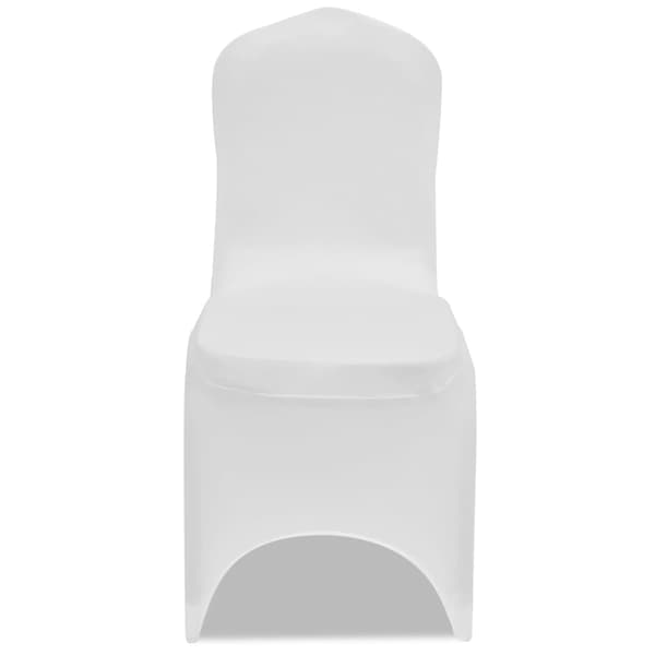 vidaXL Elastiska stolsöverdrag, vita, 30 st