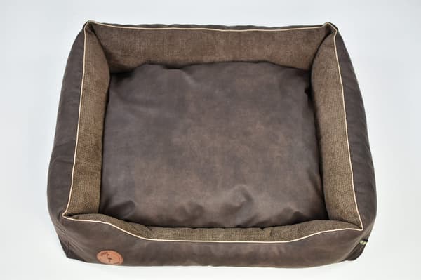 CEZAR sofa brun + brun struktur L - 95 cm x 80 cm
