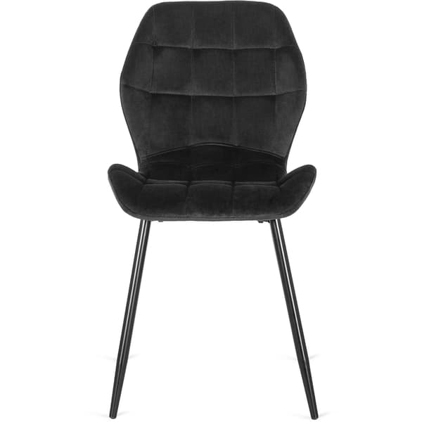 LUCKY Polstret Spisestol Sort Velour Moderne Loft