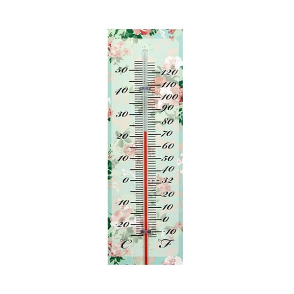 Ruusuaiheinen seinälämpömittari 30 cm