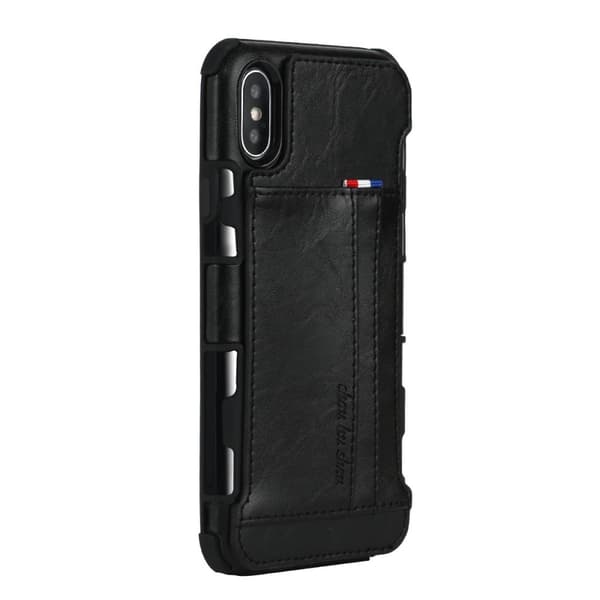 Two Cards Hybrid-cover til iPhone XS Max 6.5 - Sort