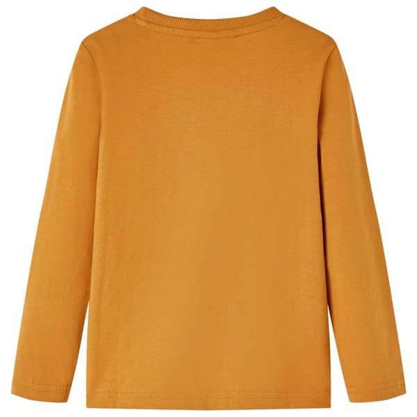 Barn långärmad T-shirt, mörk ockra, 104