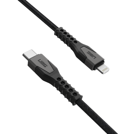 UAG Rugged Cable - USB-C-kaapeli - Lightning 30W, 1,5 m (musta/harmaa)