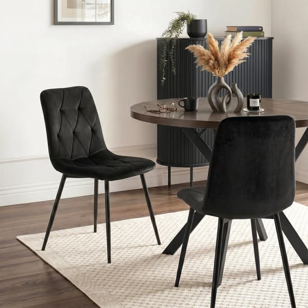 ROBIN Polstret Stuestol Sort Velour Moderne Loft