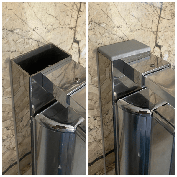 Invändig lock för profilstolpetak 80x20 100 ST grå