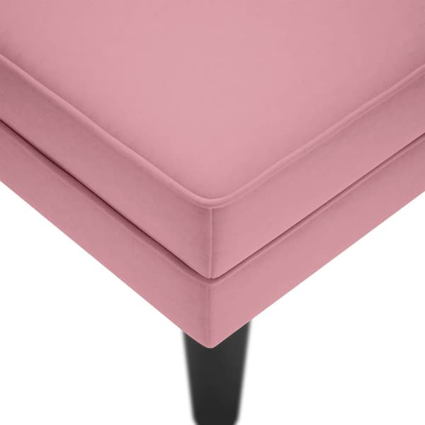 vidaXL Schäslong med kudde, rosa, sammet