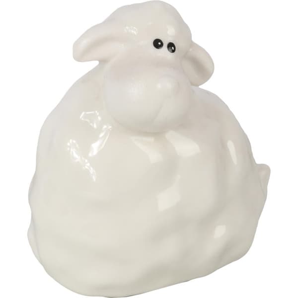 Keramik påskelam figur, hvid