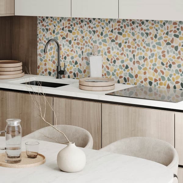 Selvklæbende vinylvægpanel 100x50 cm terrazzo-mønster