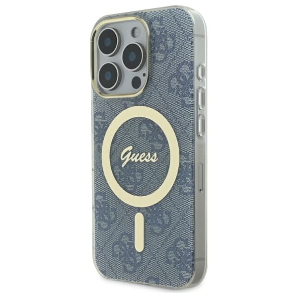Guess IML 4G MagSafe-etui til iPhone 16 Pro, blå