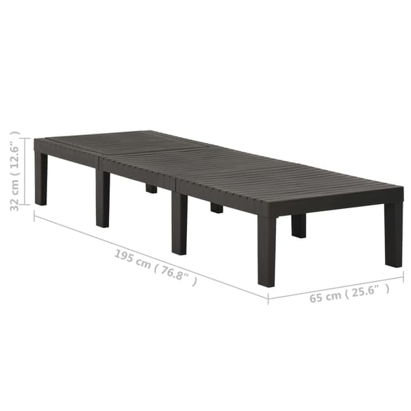vidaXL Plast liggestol, antracit