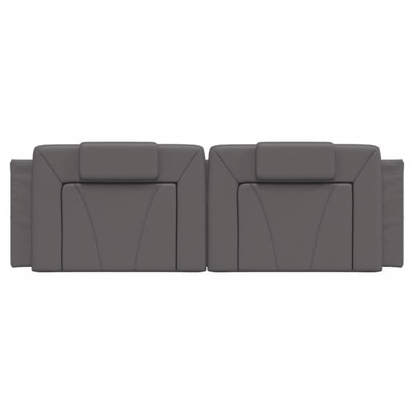 vidaXL hovedgærdehynde, grå, 160 cm, kunstlæder